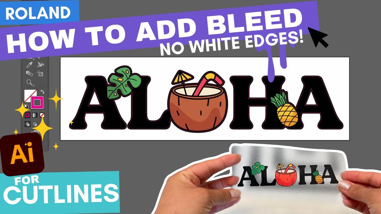 How to Make Cutlines with BLEED | Adobe Illustrator | Roland VersaWorks BN2-20A