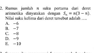 Pembahasan soal matematika smk akp 2018 barisan dan deret aritmatika