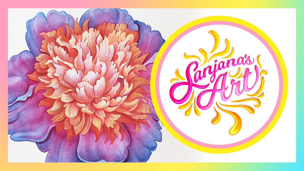 Dr. Ph. Martin's Bombay Ink Painting Process Time Lapse - Double Peony Flower (Extended Version)