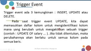 BASIS DATA LANJUT | TEORI 16 | DATABASE TRIGGER