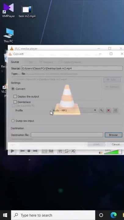 How to convert video file into mp3 audio using VLC