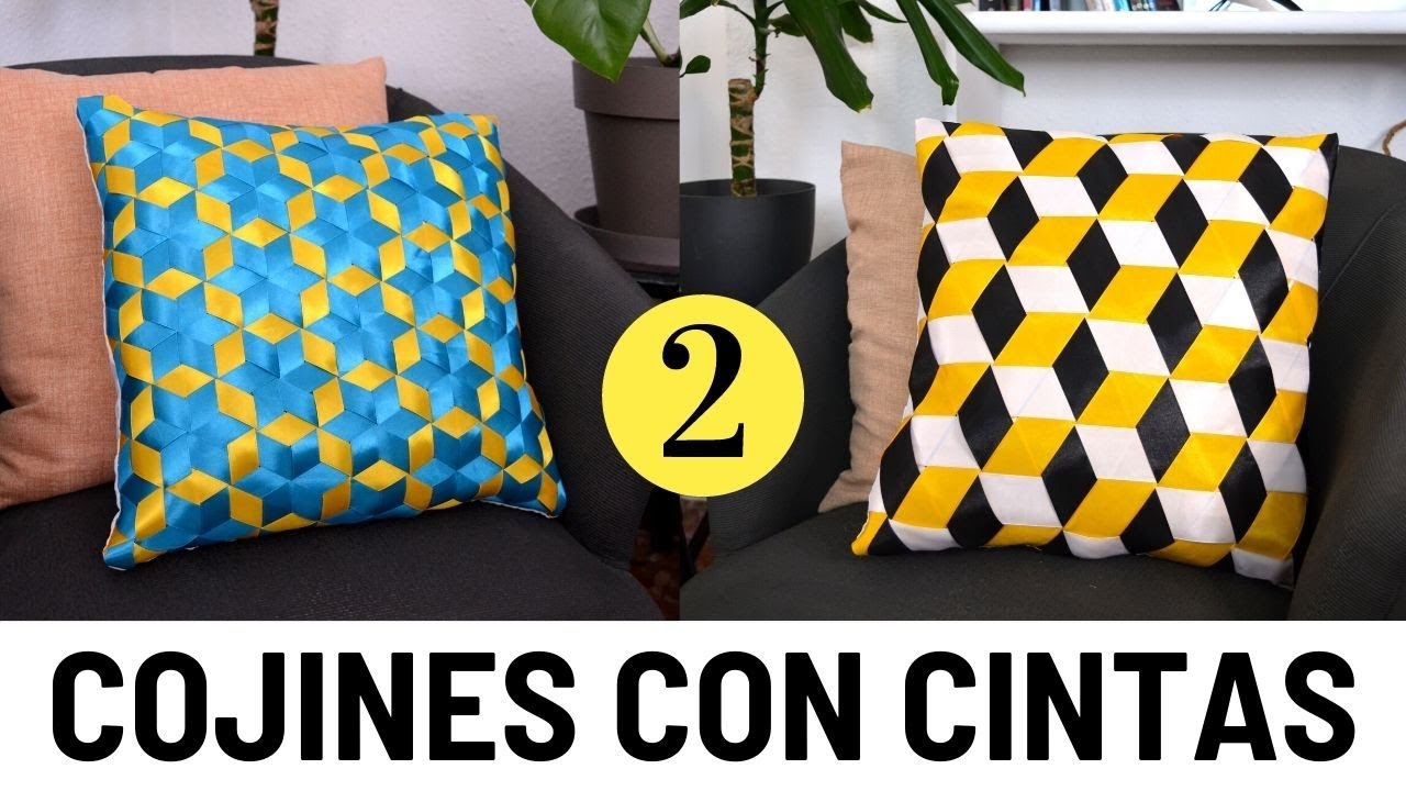 2 MANUALIDADES con LISTONES / cojines con cintas de raso