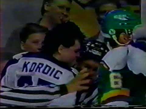 John Kordic sucker punches Mike Modano (Minnesota Feed) - Jan 24, 1990