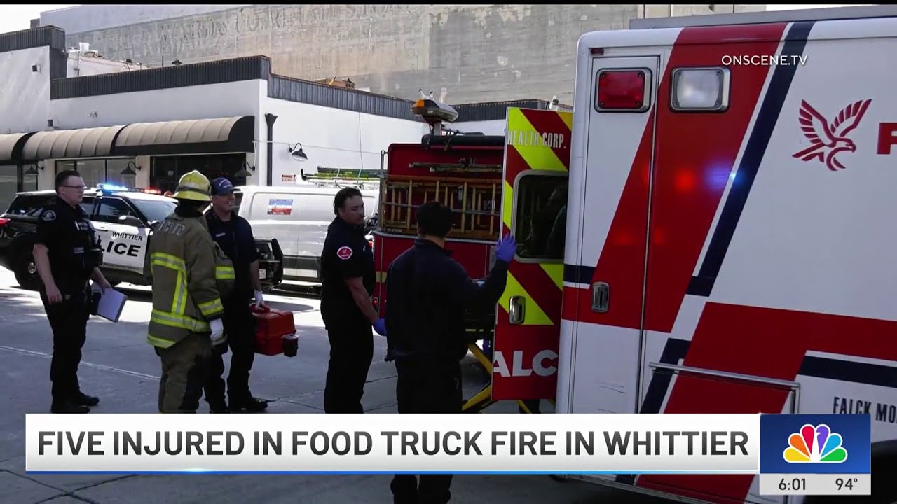 Food truck fire injures 5 people in Whittier - YouTube