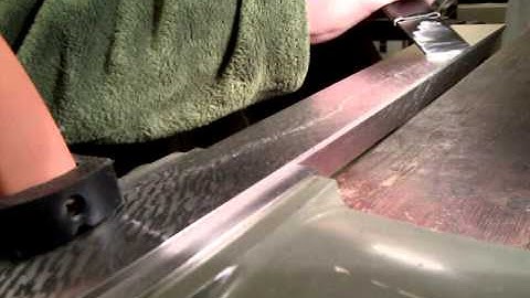 Initial two way scrape on a 55 degree straight edge