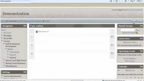 Moodle "Turn Editing On"