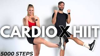 30 Min Cardio HIIT Workout at home - 5000 steps for Fat Burn (No equipment)