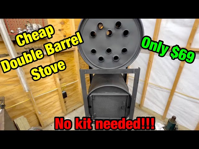 Cheap double barrel stove build. NO KIT NEEDED!! - YouTube
