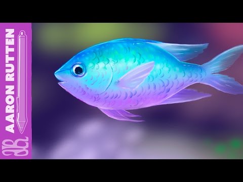 Bluegreen Chromis - Digital Painting Outdoors #39 - Bluegreen Chromis - Digital Painting Outdoors #39