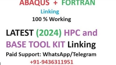 #Fortran #linking #with #ABAQUS with 2024 HPC and Base Toolkit #How #to #link #fortran #with #abaqus