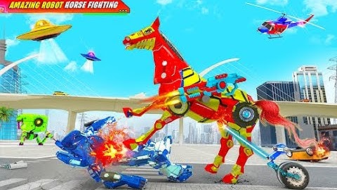 Flying Muscle Car Robot Transform Horse Robot Games