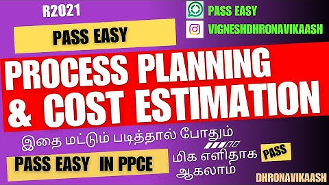 Pass easy in PPCE | PROCESS PLANNING AND COST ESTIMATION | R2021 | CME396 | DHRONAVIKAASH