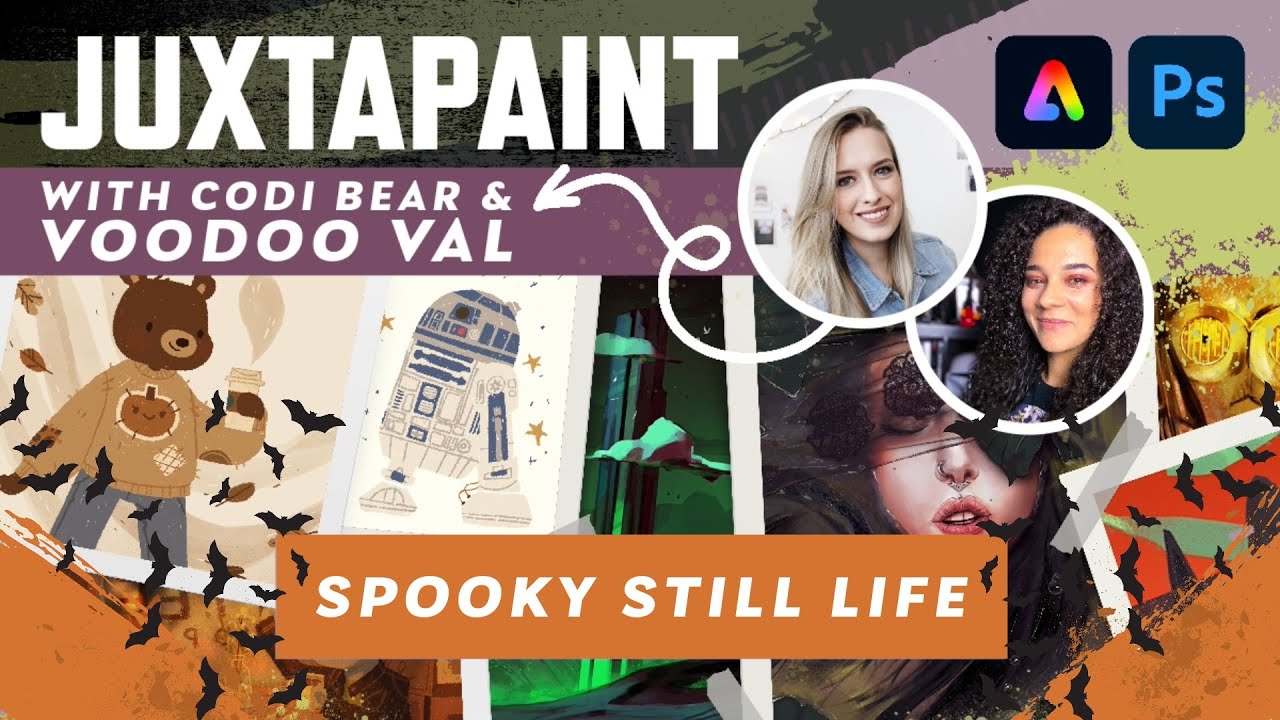 Juxtapaint: Spooky Still Life with Codi Bear & VooDoo Val