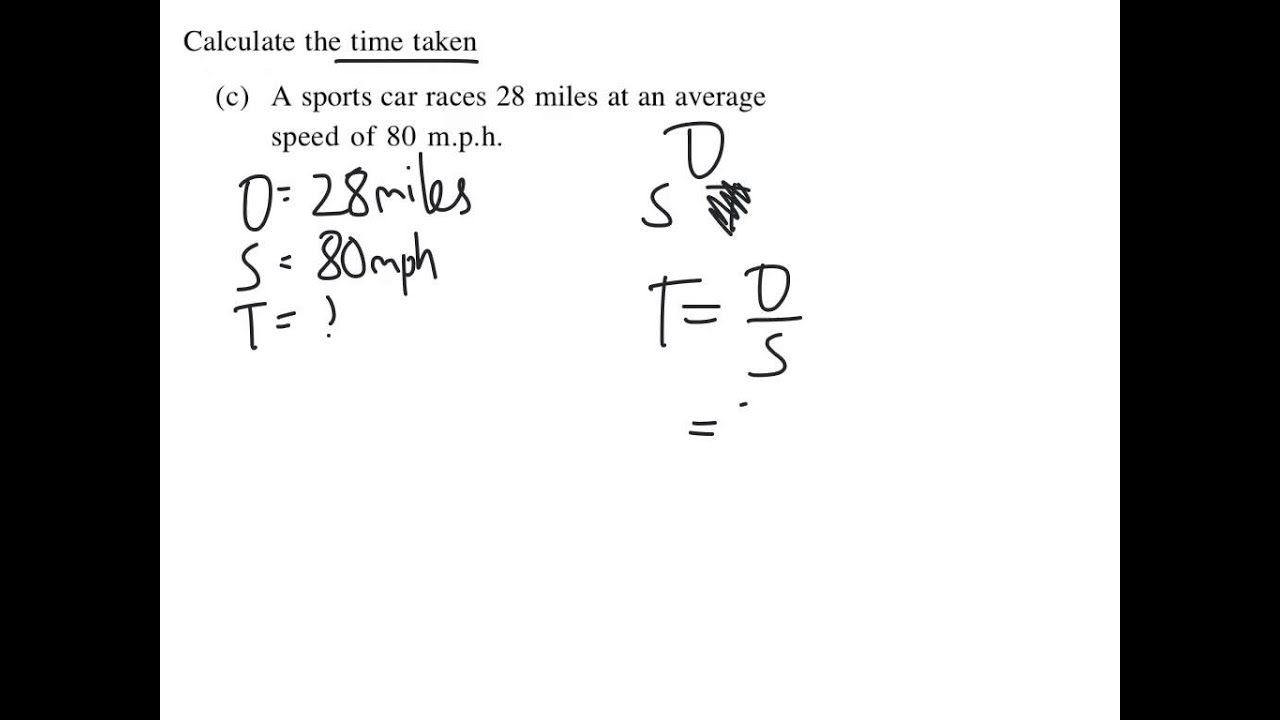 Speed, distance, time: time with decimal time - YouTube