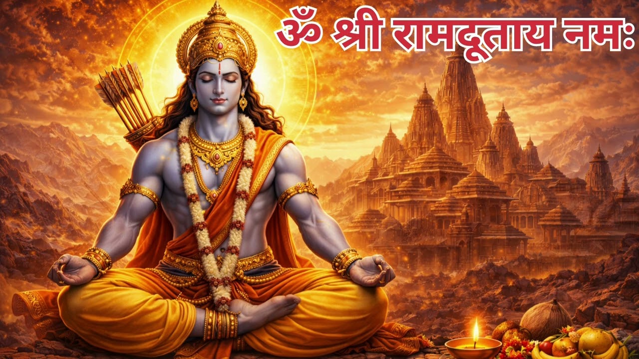 ॐ श्री रामदूताय नमः | Powerful Hanuman Mantra Chanting (108 Times) | Ram Bhakt Hanuman