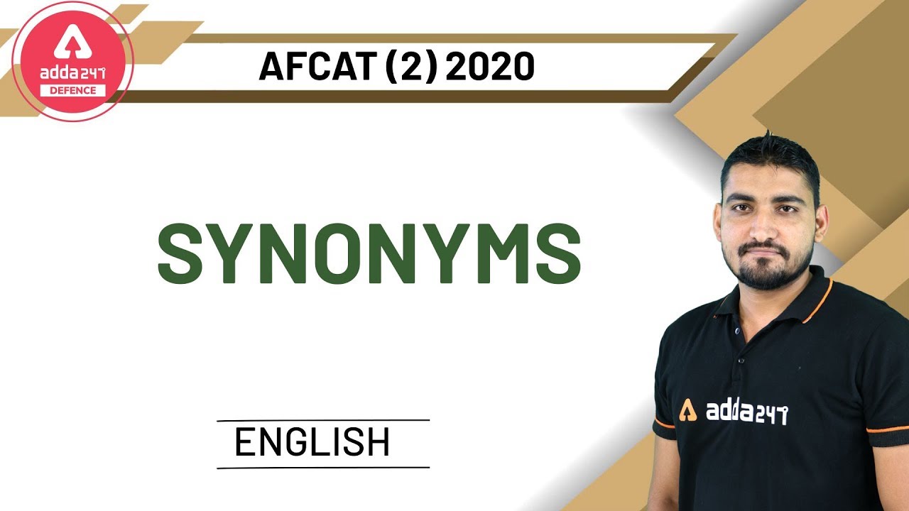 Synonyms | English | AFCAT (2) 2020 - YouTube