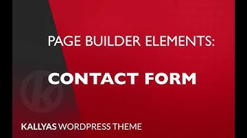 Contact form (Page Builder Element in Kallyas WordPress theme v4.0 )