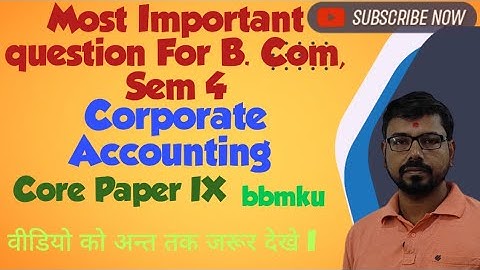 Corporate Accounting | sem 4 (bbmku) Important question #ugsem4 #vbuhazaribagh