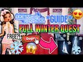 :・゚ | ⚠️ HOW TO COMPLETE THE *WINTER QUEST* IN DRESS TO IMPRESS + FREE ITEMS AND SECRET ENDING!
