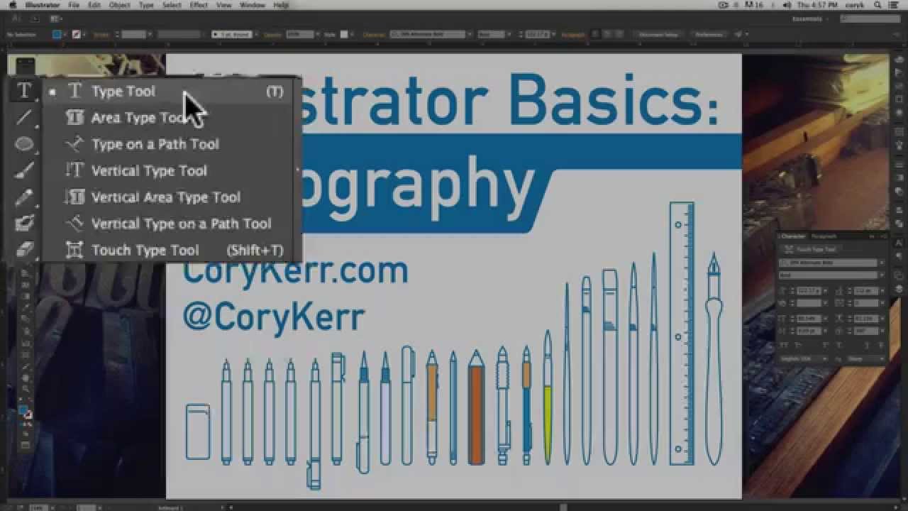 Illustrator Basics: Type Tools and Panels - YouTube