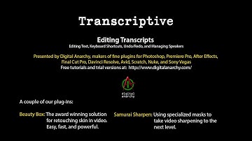[OBSOLETE -- New Video in Description] Transcriptive Tutorial - Editing and Keyboard Shortcuts