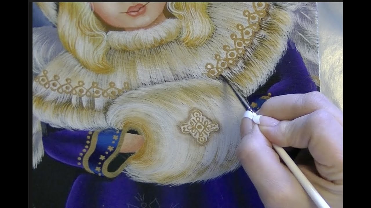 Acrylic Painting Tutorial - Snowflake Angel chapter 5 of 6 - YouTube