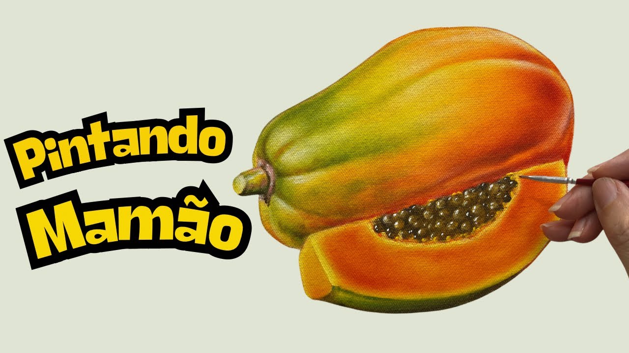 PINTANDO MAMÃO - pintura em tecido