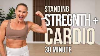 30-Minute Standing Strength & Cardio Workout with Dumbbells (No Repeat)