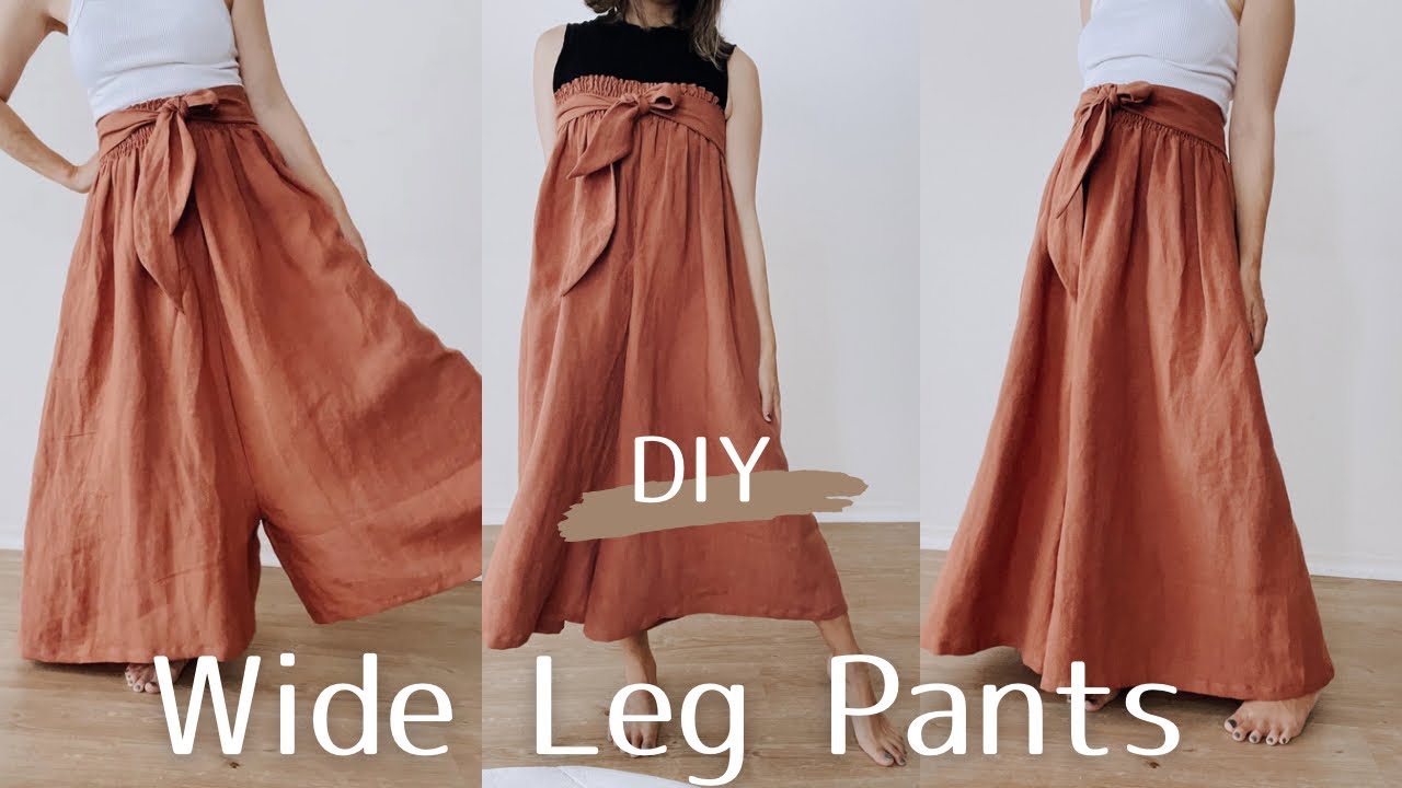 DIY- Unique wide pants |個性的なパンツを簡単に作る - YouTube