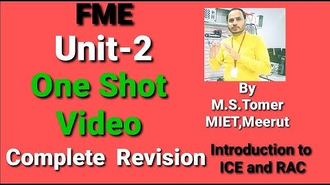 Unit-2 || One Shot Video || Introduction to ICE & RAC