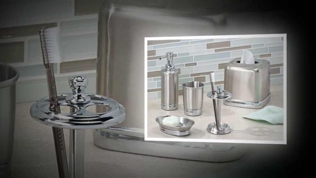 iDesign Steel Toothbrush Holder Stand The York Collection – Four Divided Compartments