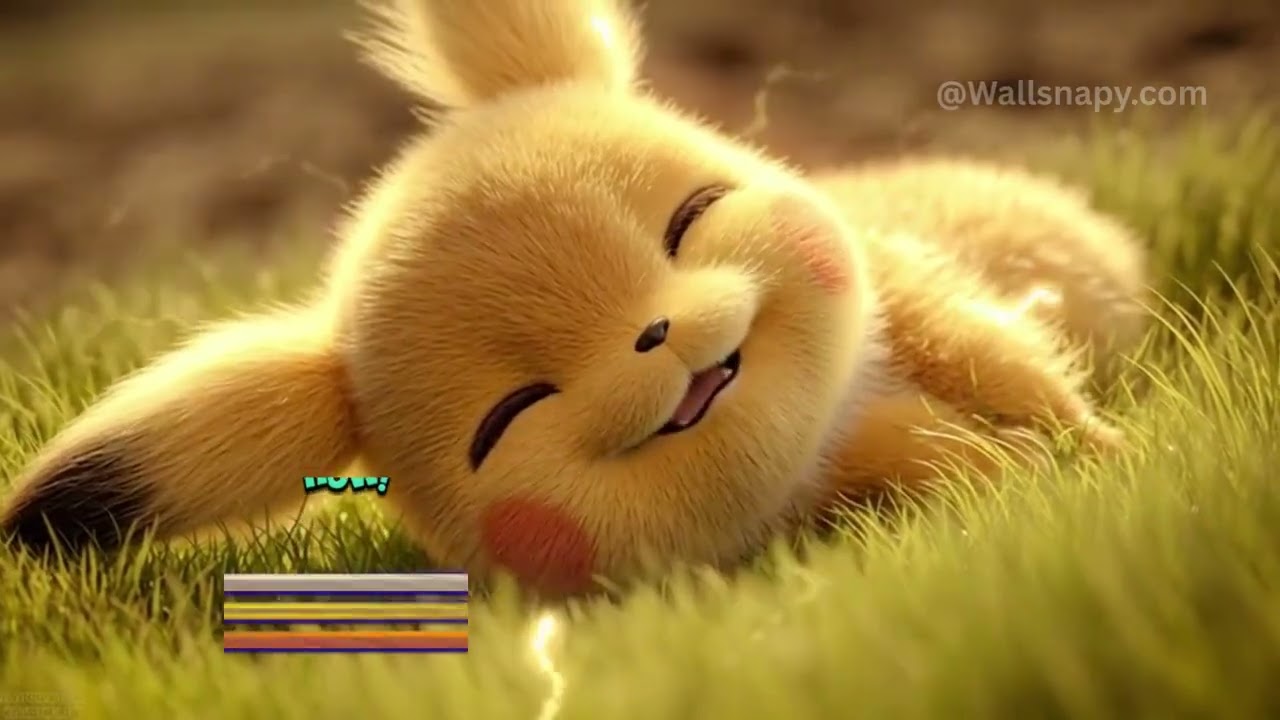 Pikachu Lying on Grass Side View Desktop Live Wallpaper HD | Pokémon Aesthetic Loop | Free Download