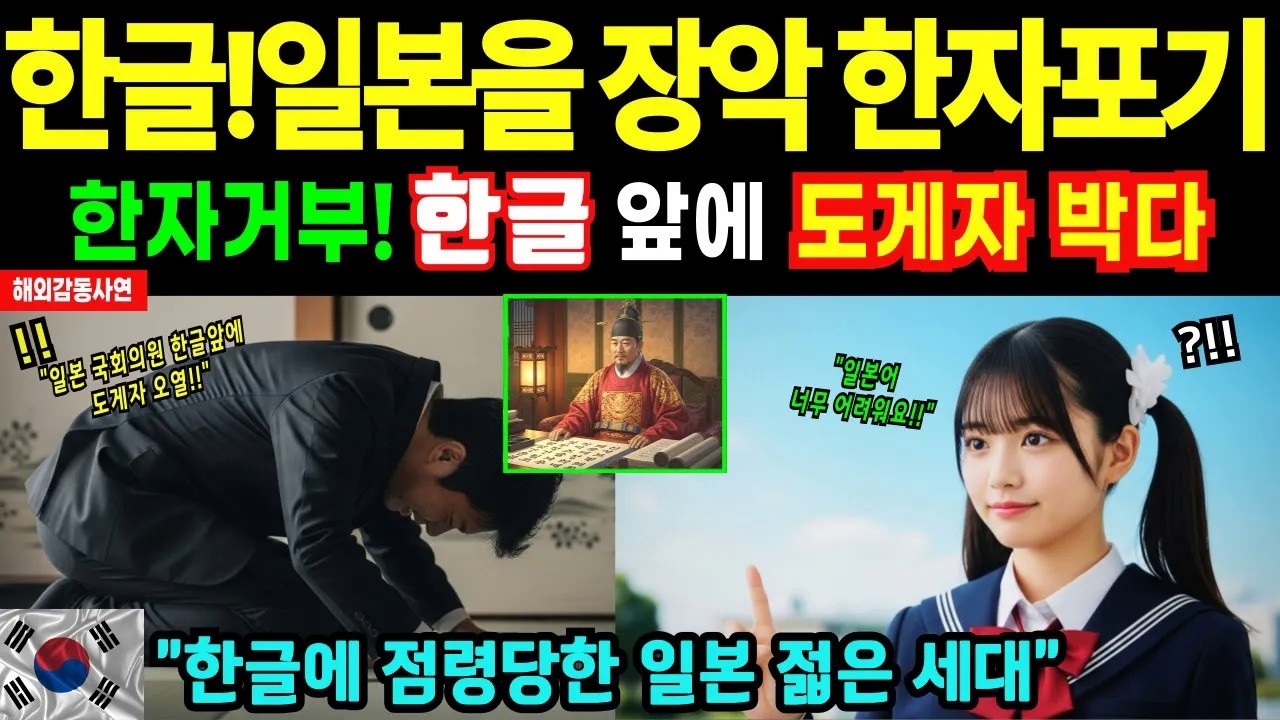 일본 한글앞에 무릎꿇다! 일본 학생들 한글에 열광인 이유 [해외감동사연]