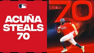Ronald Acuña Jr. makes HISTORY with 70 steals!