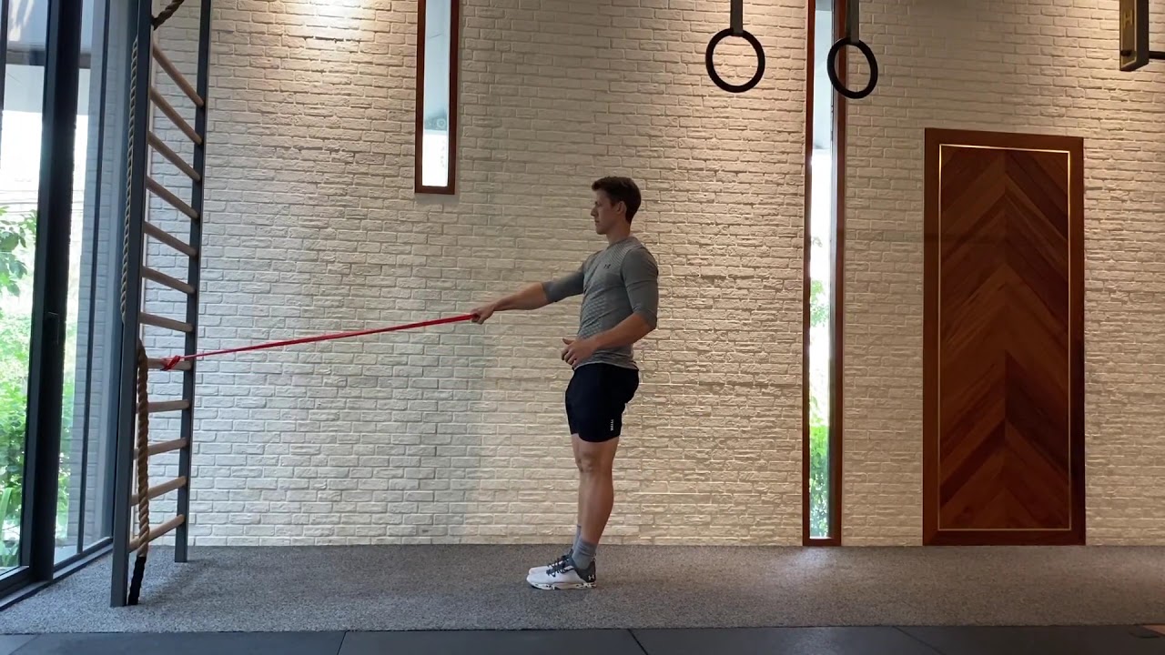 Reverse lunge + single arm row | Resistance band - YouTube