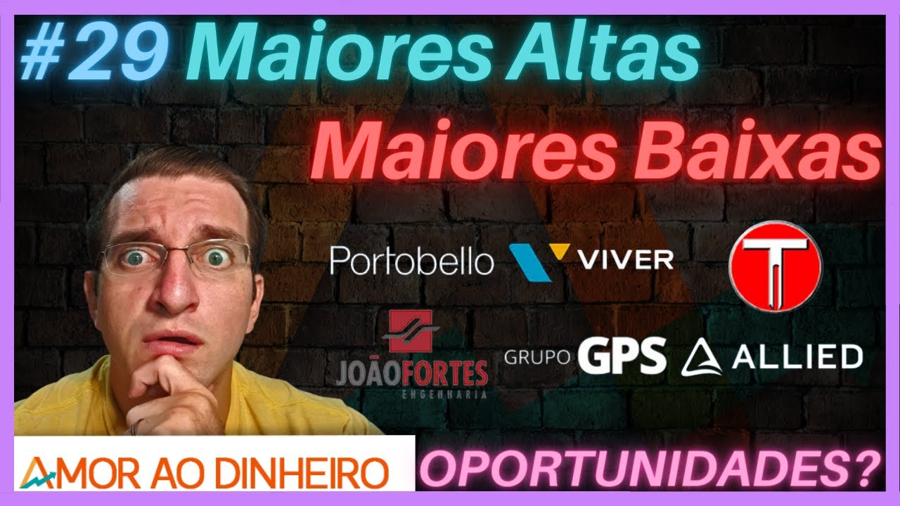 #29 Maiores altas e Maiores baixas - 🔵PTBL3 VIVR3 TCNO3🔵 - 🔴JFEN3  GGPS3 ALLD3🔴