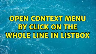 Open context menu by click on the whole line in listbox Net Worth