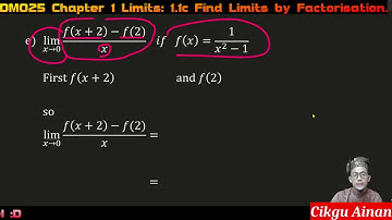 DM025 Chapter 1 1.1c How to Find Limits by Factorisation Method