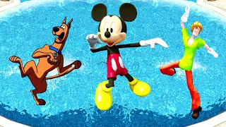 GTA 5 Gameplay Ragdolls Mickey mouse VS Scooby doo, Shaggy, Velma #45  ( GTA 5 Euphoria Physics )