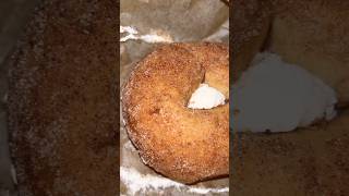 Cinnamon Sugar Bagel w/ cream cheese 😋🥯#bagel #creamcheese #einsteinsbagels #foodiefaves #fyp
