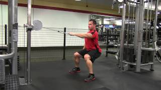 Cable Crossover Squat to Bottom Single Arm Row