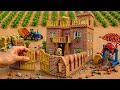 Tractor Build a Mini Brick Building & Front Gate-Diy Construction Science project@MiniConsCreator