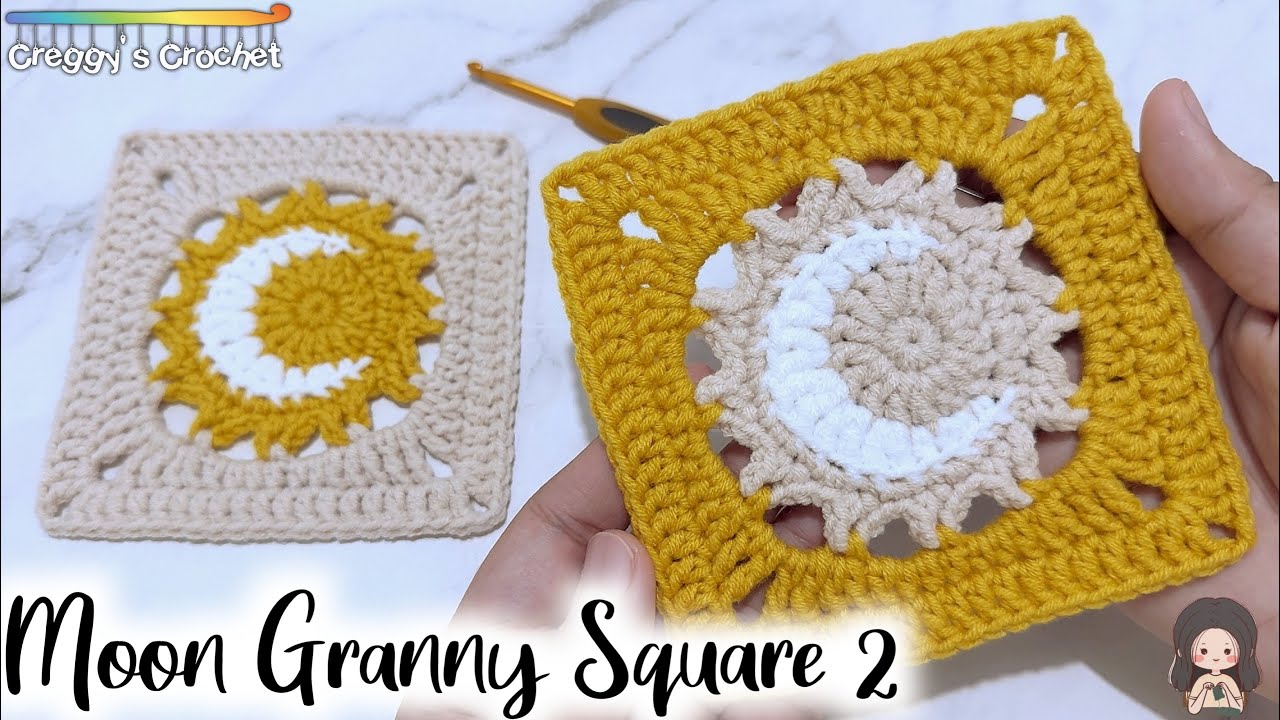 CROCHET “Moon” Granny Square 2 | Tutorial