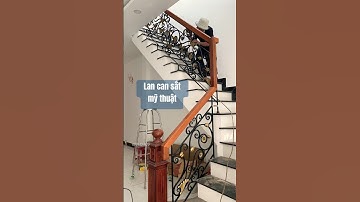 Lan can sắt mỹ thuật lắp đặt ở cầu thang và mặt tiền ngôi nhà #lancansat #maulancansatmattien