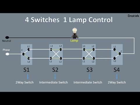 4 Switch 1 Light  Connection / Two way switch / Intermediate Switch / 3 way switch Connction