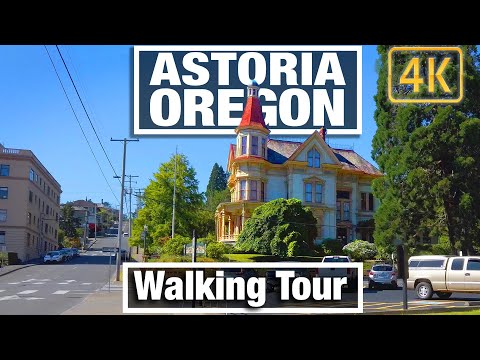 4K City Walks -  Walking the Port City Astoria Oregon - Virtual Travel Walking Trails for Treadmill
