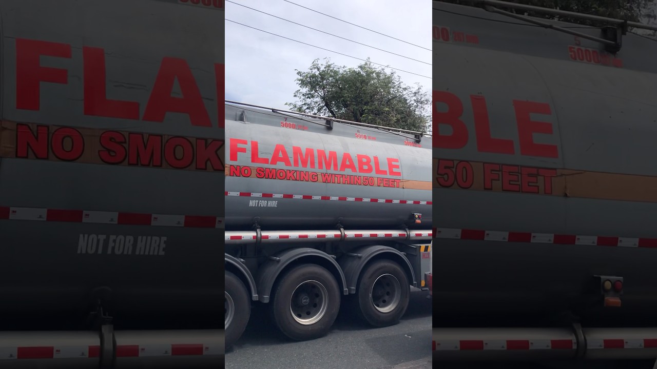 Flammable tanker truck 