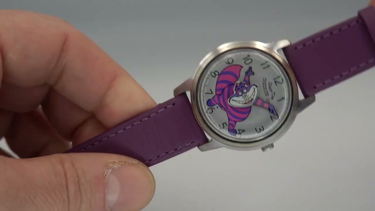 【激レア】 稼動 SEIKO ディズニータイム チェシャ猫 コラボ ヴィンテージ 70年代！レトロ腕時計 セイコー「ディズニータイム」 「チシャ猫」の
