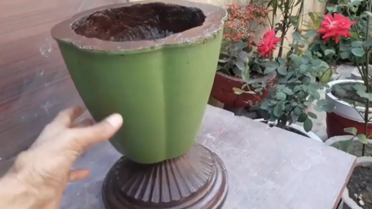 How to make cement pot at home with stand:-- - YouTube