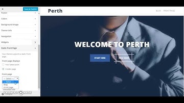 Perth theme - setting a static front page